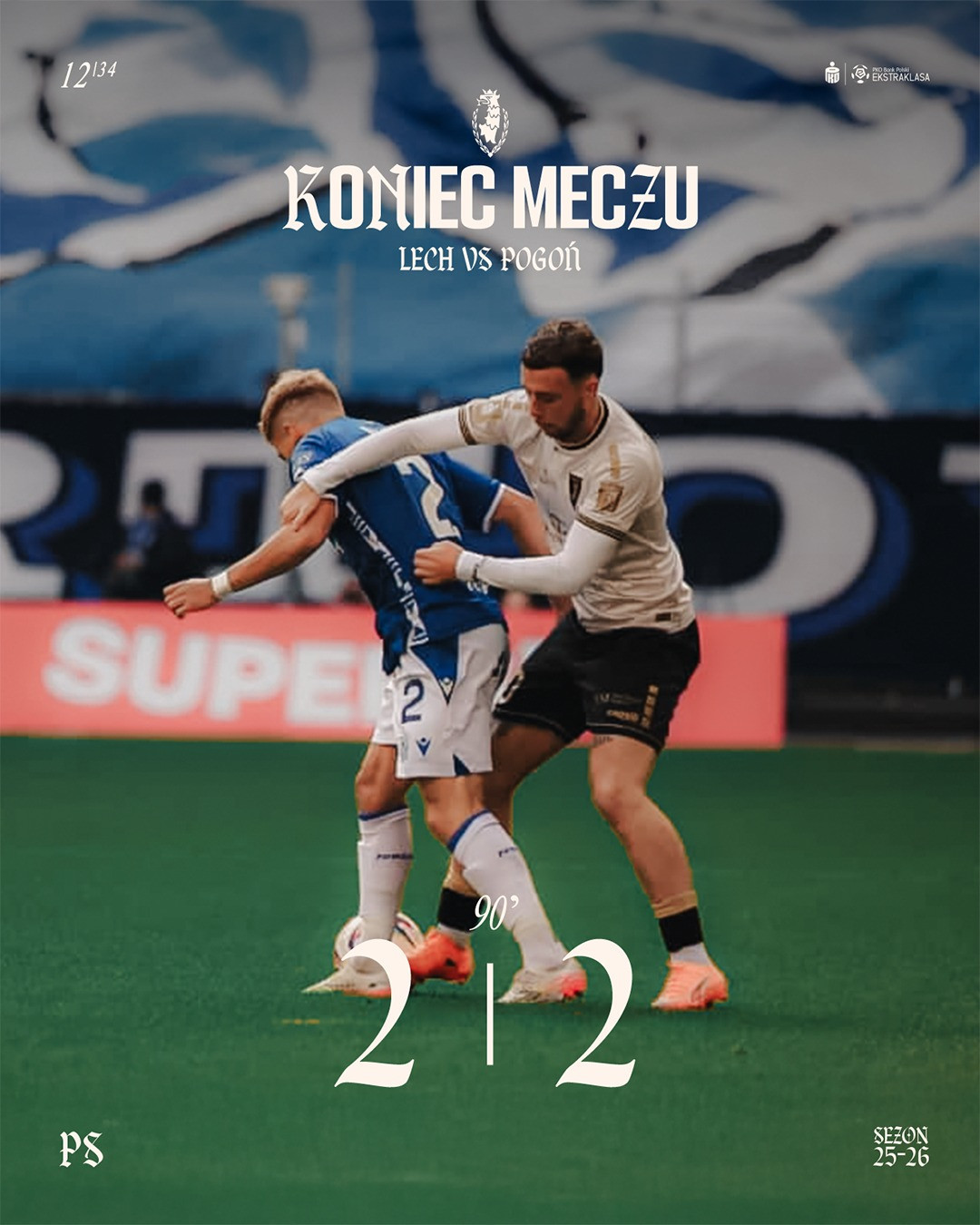 Punkt wyrwany w ostatnich minutach. Remis Pogoni z Lechem