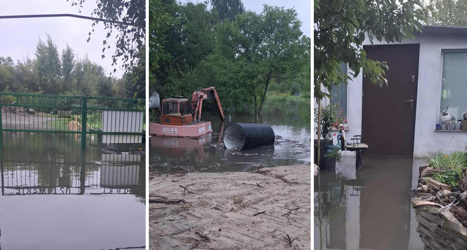 Górki Ustowskie znowu pod wodą. Działkowcy: „Gdyby nie było zrobionych przepustów, to mielibyśmy tu 3 metry głębokości”