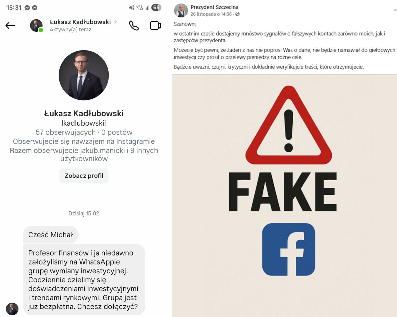 Wiceprezydent, radny i znany przedsiębiorca mieli namawiać do inwestowania. Oszuści kradną wizerunki znanych szczecinian