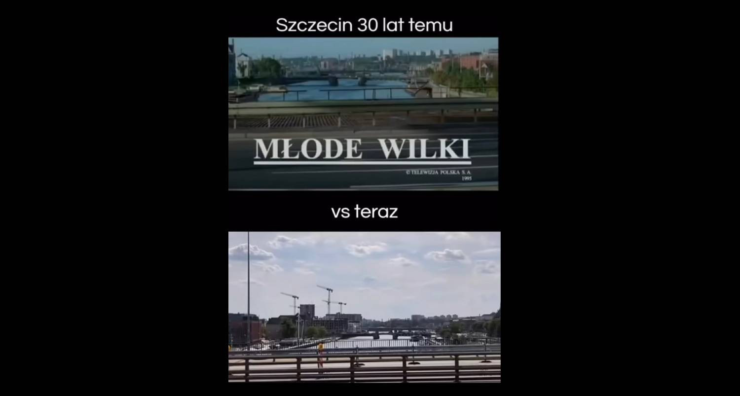 Ile się zmieniło? Porównajcie widoki Szczecina z „Młodych Wilków” i aktualny