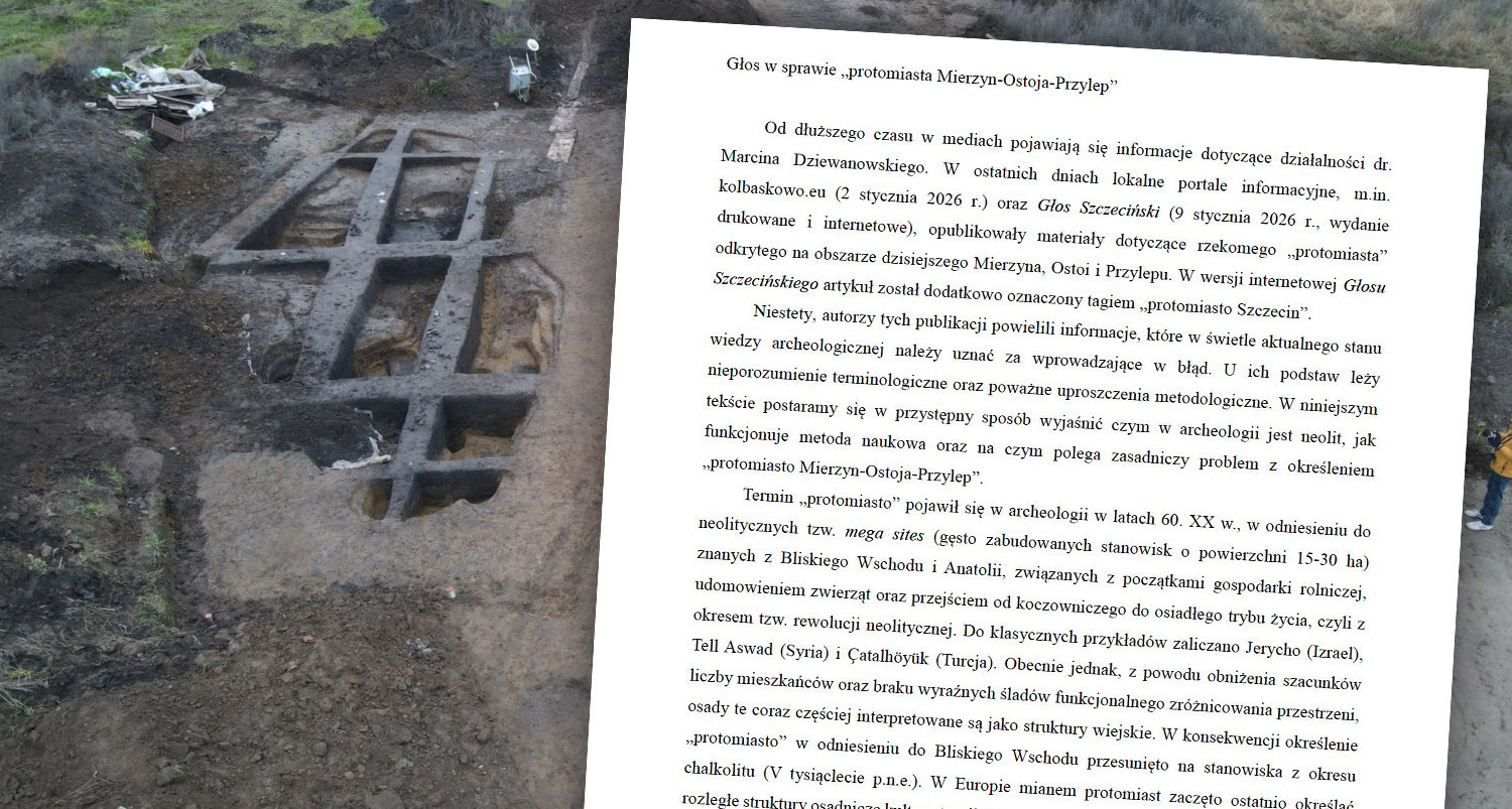 “Opinia publiczna została wprowadzona w błąd”. Naukowcy z całej Polski zabrali głos w sprawie “protomiasta” pod Szczecinem