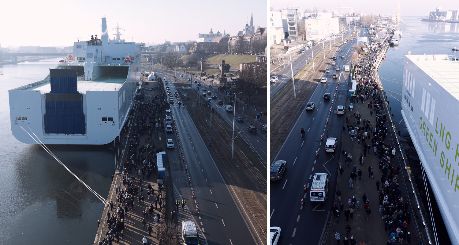 Tysiące ludzi chce zwiedzić Jantar Unity. Rekordowe kolejki do promu