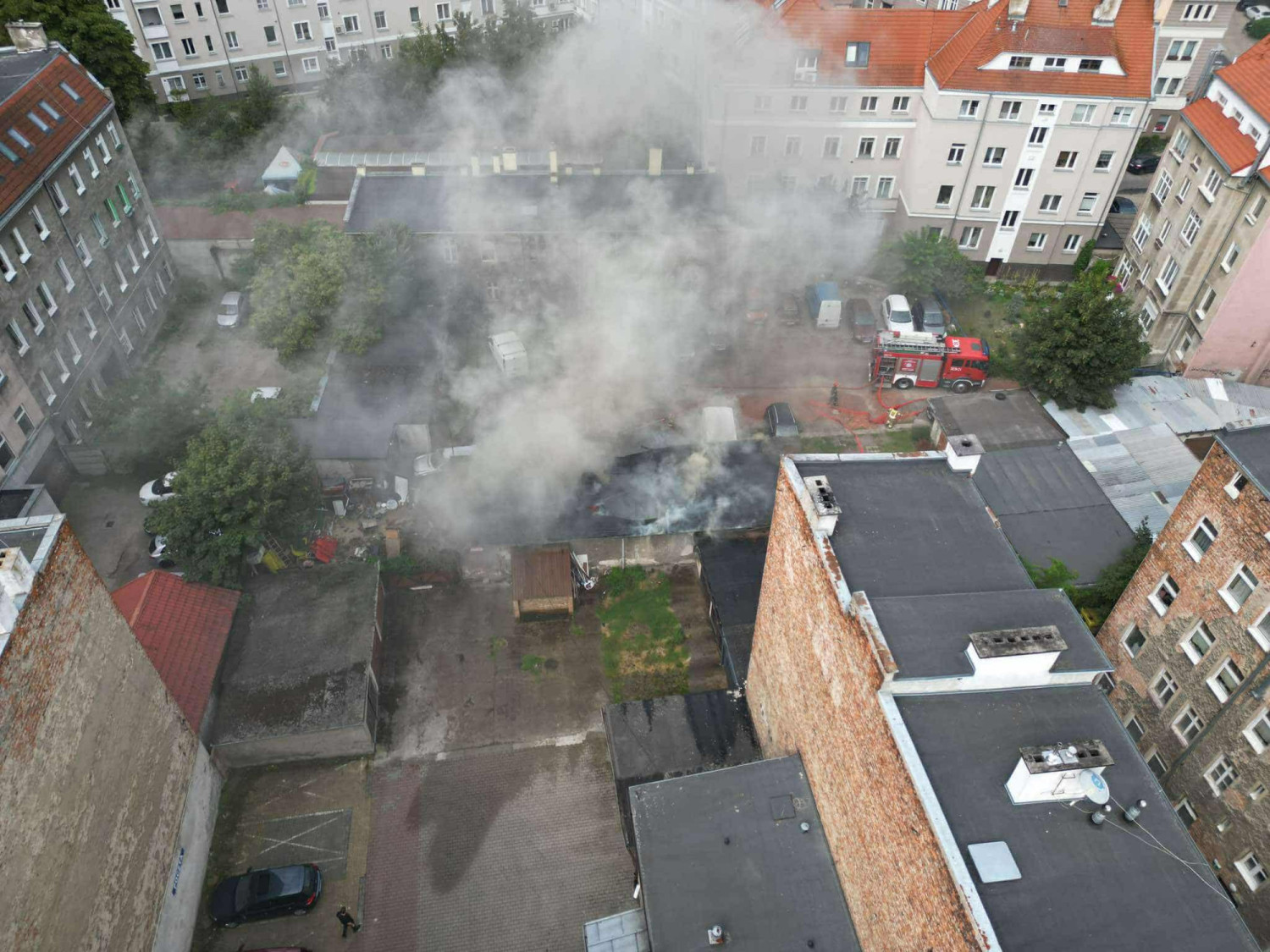 Kolejny pożar w Szczecinie. Spalił się budynek przy Pocztowej